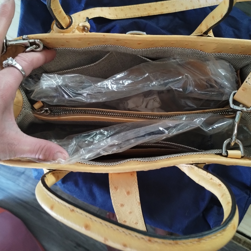 Dooney Bourke Ostrich small tote - Picture 3 of 6